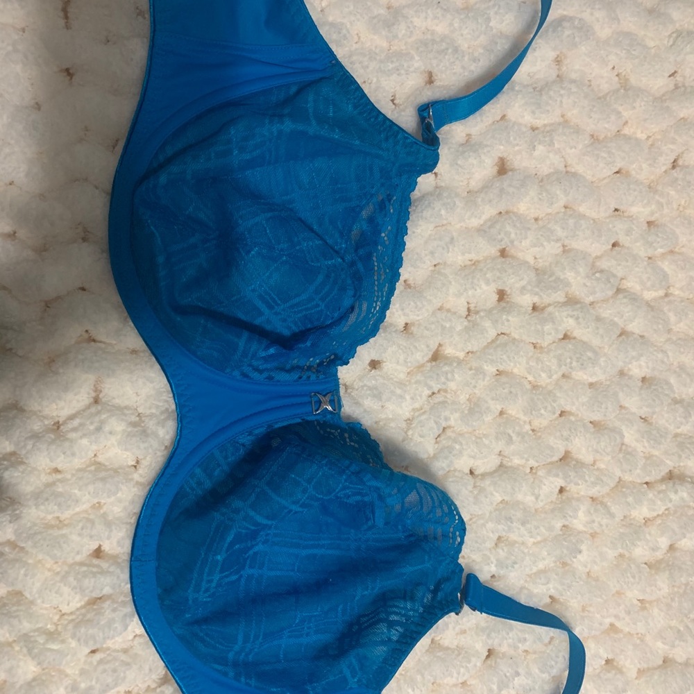 Electric blue full coverage bra, used